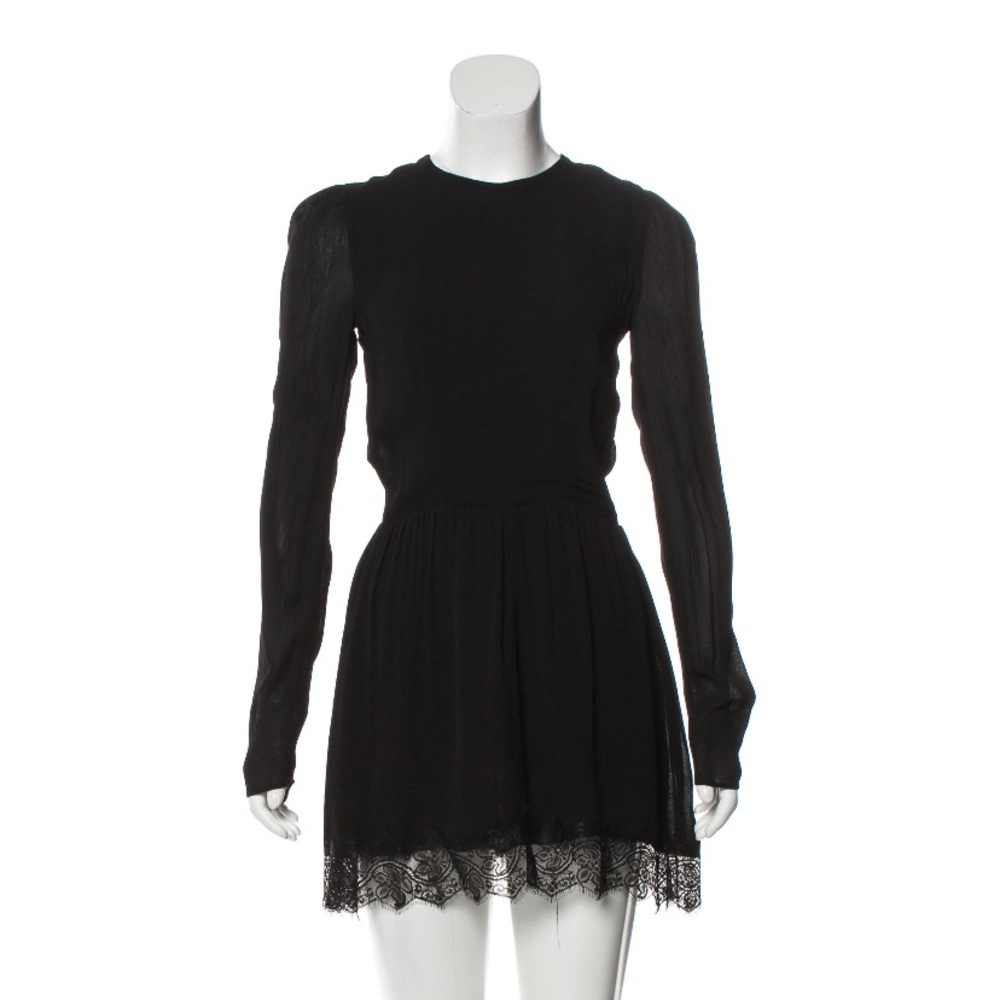 REFORMATION Long Sleeve Black Mini Dress